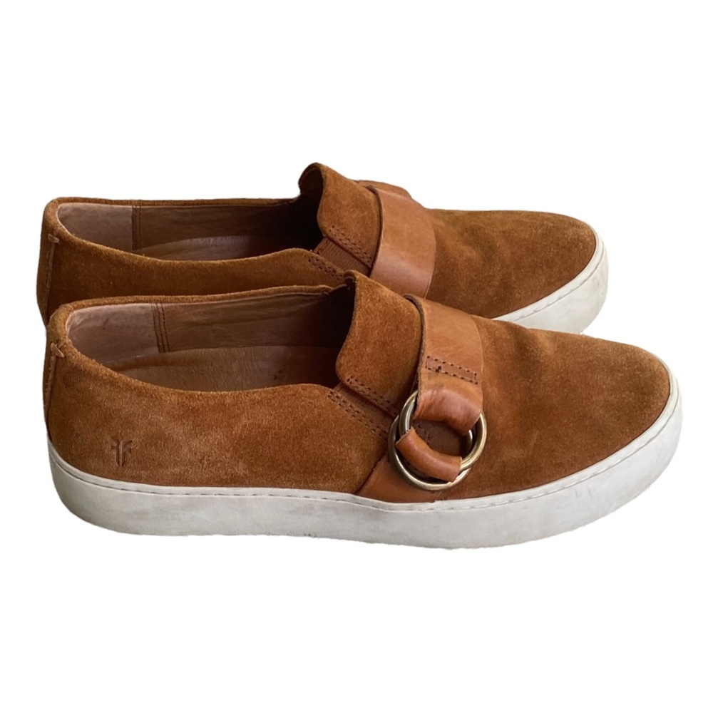 💞 - Frye Lena harness Leather/Suede Nutmeg slip on shoes.